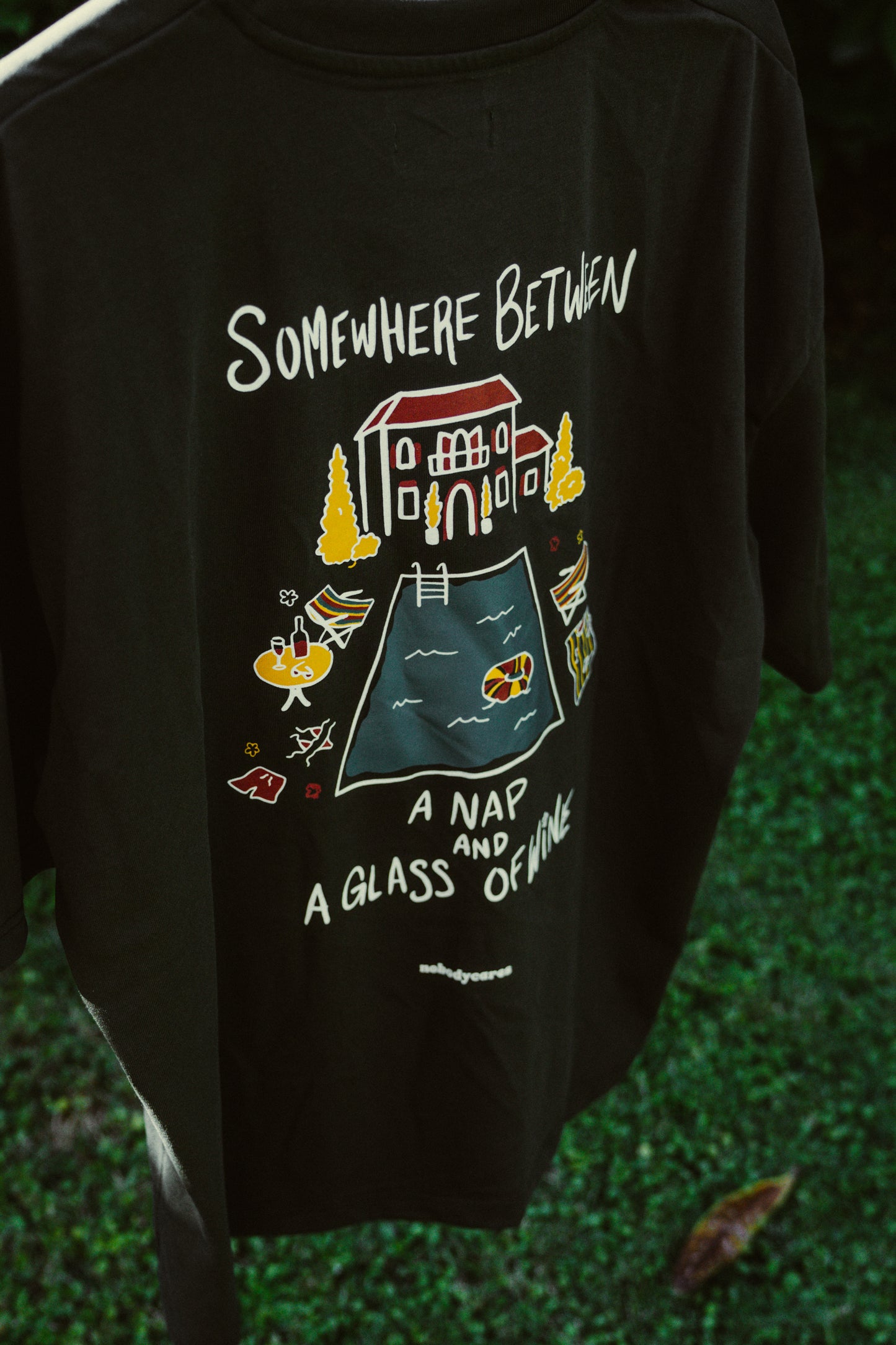 Nap and Wine Tee Olive