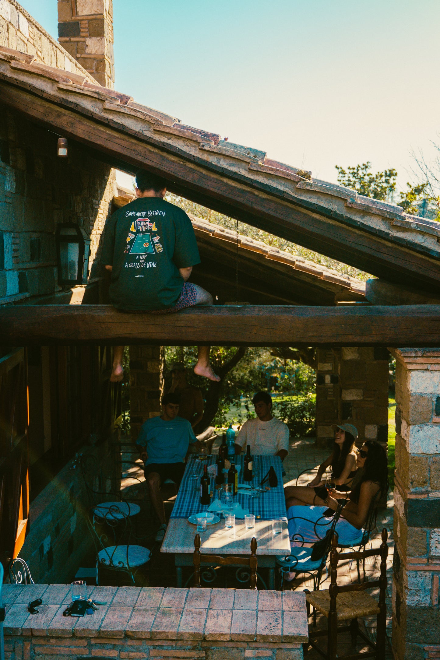 Nap and Wine Tee Olive